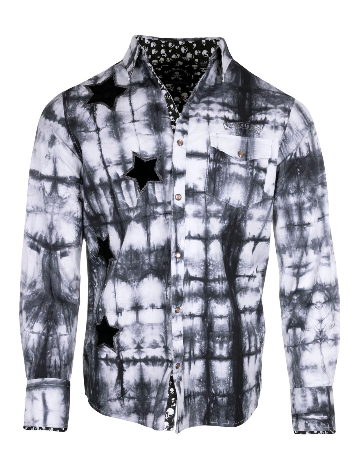Men's LS Star Embroidered Shirt | Parachute Char by Rock Roll n Soul